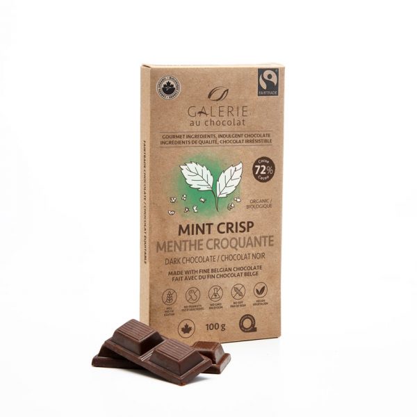 Fair Trade Chocolate, Dark Chocolate With Mint Snack Crisps