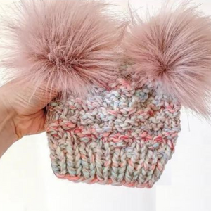 
                
                    Load image into Gallery viewer, Olive Double Pom Hat - Baby/Kids
                
            