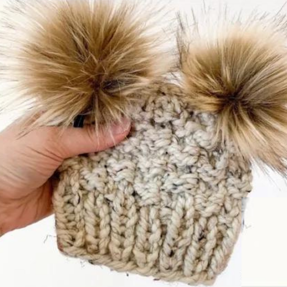 Olive Double Pom Hat Baby Kids The Kind Matter Company