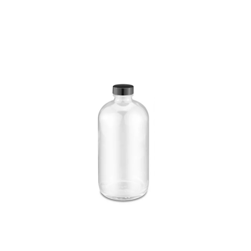 Clear Glass Bottle with Cap