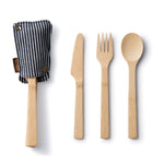 Bamboo Travel Utensil Set with Pouch