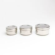 
                
                    Load image into Gallery viewer, Stainless Steel Containers - 3pc Round Snack Set
                
            