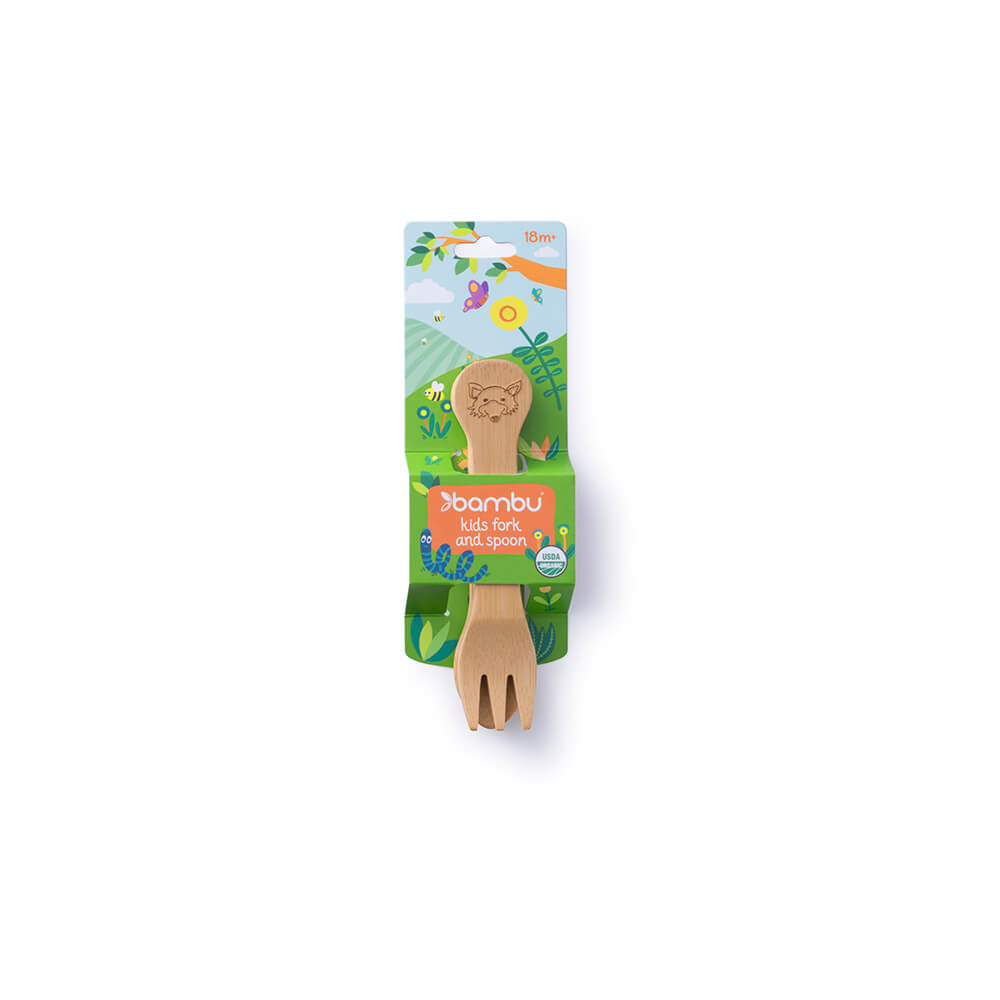 
                
                    Load image into Gallery viewer, Bamboo Kids Fork &amp;amp; Spoon Set
                
            