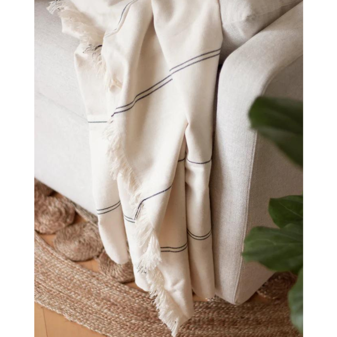 Striped Cotton Blanket The Kind Matter Company